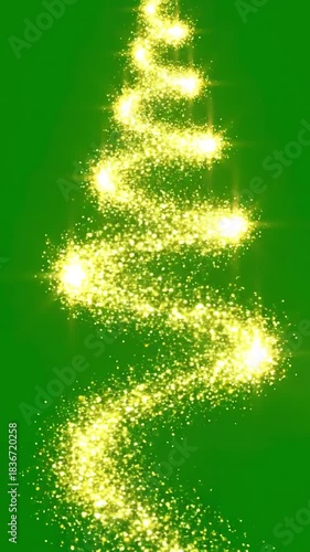 Celebratory Green Screen Intro with 4k 3d golden glitter sparkling magic lights sparkle on black background animation birthday anniversary new year event christmas festival diwali logo reveals trail