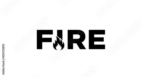 Fire Logo Design with Flame Icon Replacing Letter I.