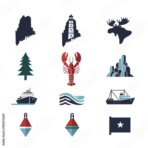 Maine-themed icons