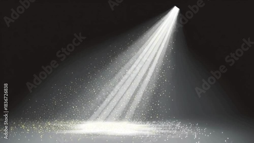 White Spotlight Shining Through Floating Particles in Darkness | Lighting Effect Video