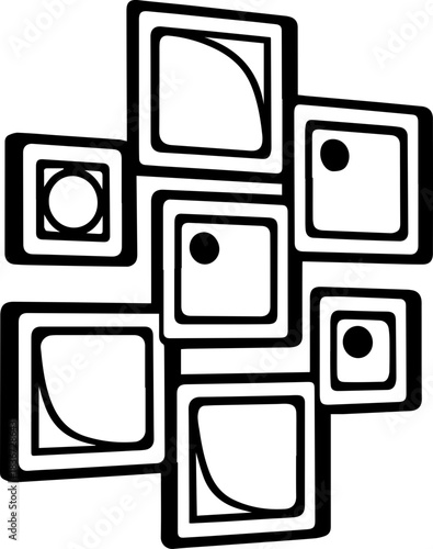 SVG vector illustration for printable wall art.Decorative Matryoshka Doll Pattern Art Design