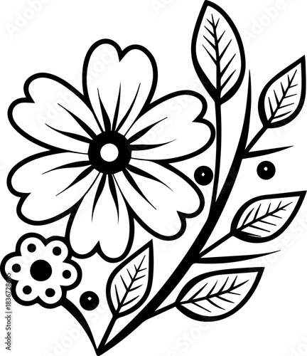 SVG vector illustration for printable wall art.Decorative Black and White Geometric Frame Design