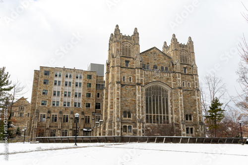 Law school at the University of Michigan after fresh snow