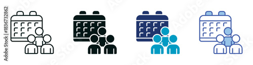 Community Event Icon Set Consisting of Multiple Styles Vector Illustration