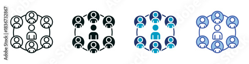 Social Circle Icon Set Consisting of Multiple Styles Vector Illustration