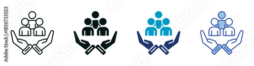 Community Support Icon Set Consisting of Multiple Styles Vector Illustration
