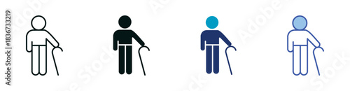 Seniors Icon Set Consisting of Multiple Styles Vector Illustration