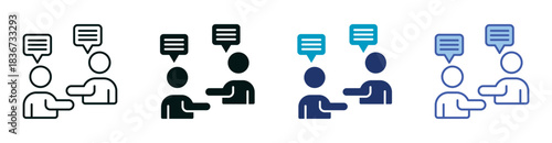 Meeting Icon Set Consisting of Multiple Styles Vector Illustration
