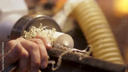 Crafting a Wooden Object Through Lathe Techniques