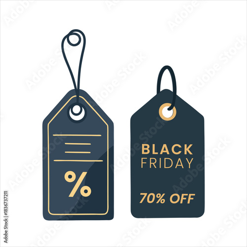 Black Friday Sale Tags, Special Discount Offers for Retail and E-commerce