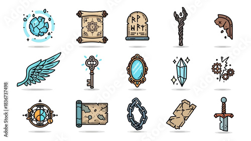 Enchanting Collection of Fantasy Game Icons: A Treasure Trove for Game Developers and Designers