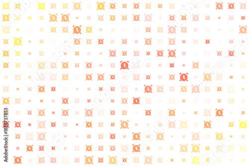 Abstract digital pattern of colorful alarm clock icons on a dark background, representing time and urgency