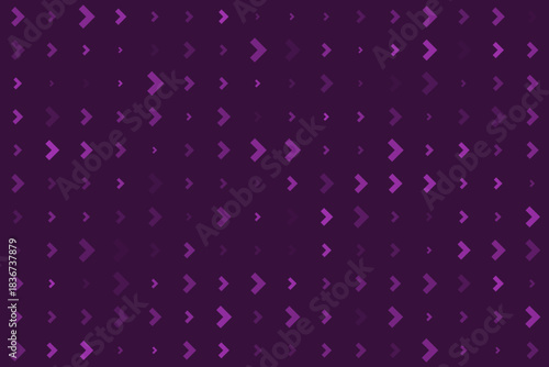 Dynamic purple chevron arrow pattern background with varying sizes and opacities creating a modern digital texture