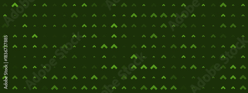 Abstract green background with a modern geometric pattern of ascending chevron shapes, creating a dynamic digital texture suitable for technology and data concepts.