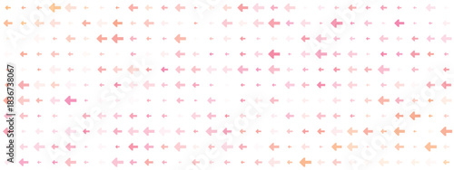 Abstract digital background with a repeating pattern of small, left-pointing arrows in various shades of pink and brown on a dark backdrop, symbolizing direction or flow.