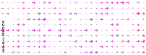 Abstract digital background with glowing purple and pink arrows moving right, representing data flow, technological progress, and forward momentum.
