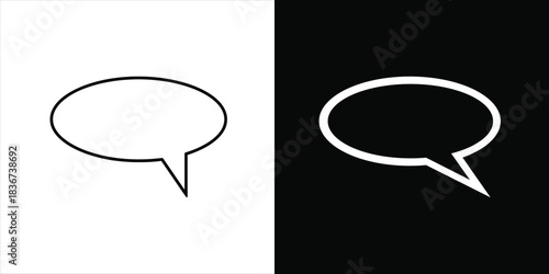 Speech bubbles icon on black and white background