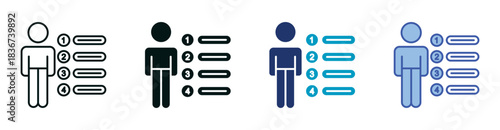 Criteria Icon Set Consisting of Multiple Styles Vector Illustration