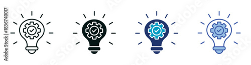 Solution Icon Set Consisting of Multiple Styles Vector Illustration