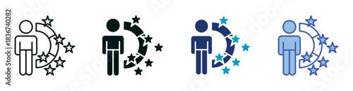 Benchmark Icon Set Consisting of Multiple Styles Vector Illustration