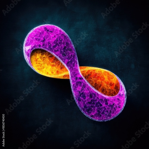 Infinity Symbol Glowing on Dark Background