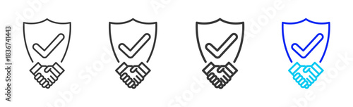 ethical conduct icon set collection in creative outline style for business featuring varied thickness variations suitable for pro branding visual use and integrity design