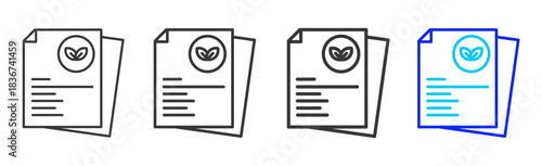 Compliance Docs icon set collection in creative outline style for business featuring varied thickness variations suitable for pro branding visual use and integrity design
