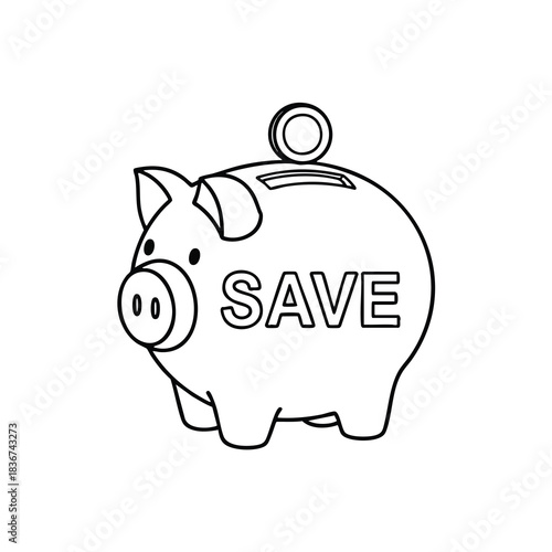 Piggy Bank Save Money Illustration