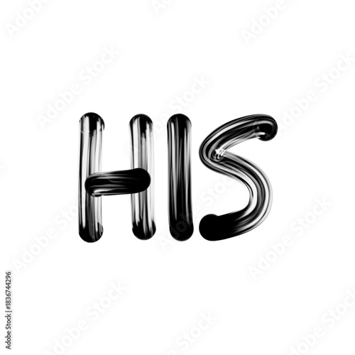 Black Liquid Effect Typography Spelling HIS