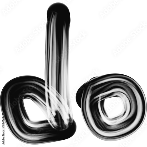 Black and White Calligraphic Word Do in Liquid Paint Style