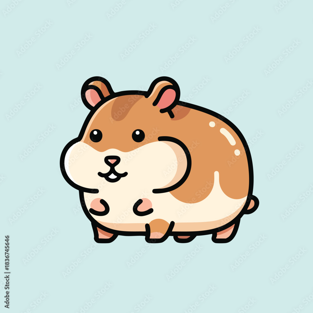 Fototapeta premium Adorable Cartoon Hamster Illustration