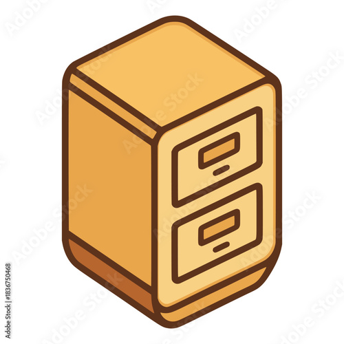 bedside nightstand table furniture flat color vector illustration template design