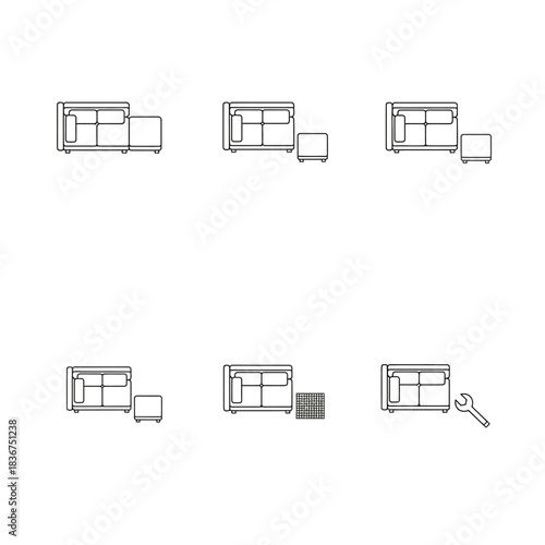 sofa assembly guide diagrams showcasing modular sofa configurations furniture arrangement home decor planning interior design layout ideas instruction manual