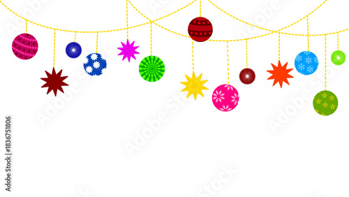 Colorful christmas ornament, holiday vector decoration,christmas tree ornament