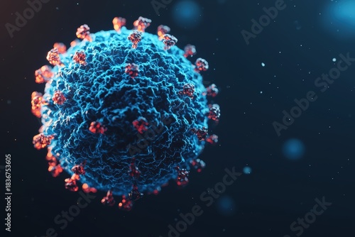 Virus micro illustration spreading globally, representing health crisis and viral infection background with copy space