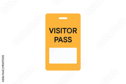 Wallpaper Mural Visitor Pass Badge Icon on White Background Identification Tag Access Control Permit Security Entry Pass for Office Event or Facility Management. Torontodigital.ca