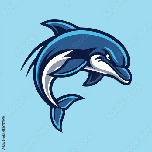 dolphin mascot logo design vector template


