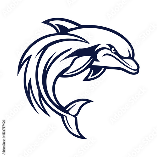 dolphin mascot logo design vector template

