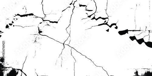 Crack on the wall with broken pieces. cracked white paint on a white background. old wall background crack vector, grunge texture.