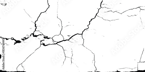 Surface cracks and fissures in ground. Vector grunge cracked texture style with cracked texture.
