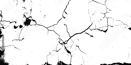 Earth cracks texture on isolated vector background. Black lightning bolts. Earth crack.