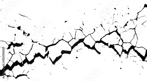 Vector texture with many cracks and scratches. Crackle. damage, distress, distressed, dot, earth, effect, floor, ground, grunge, overlay