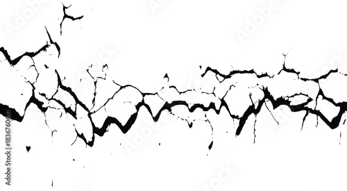 Vector and clip art pattern with many cracks and scratches. Cracked barren desert earth on background banner caused by drought from global warming.