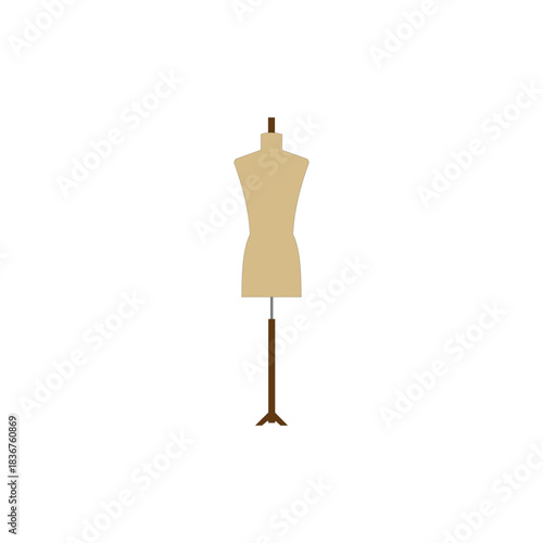 Tailor's mannequin on stand vector illustration on white background
