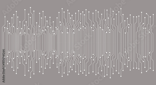 Futuristic gray circuit board on tech bg. Abstract backdrop template. Great for web presentations and banners. Vector