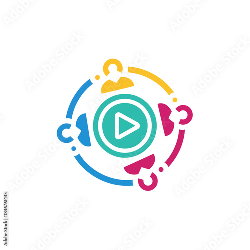 Team collaboration via video conferencing connecting diverse professionals for virtual meetings fostering teamwork and innovation in global business.