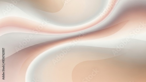 Soft peach and white abstract background with wavy lines and pastel colors gradient