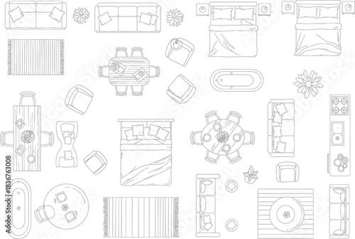 Intricate black and white architectural blueprint sketches of ornate decorative elements and building facades