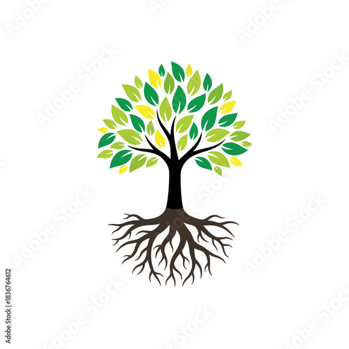tree of life illustration roots connecting to life symbolizing growth natures cycle perfect for environmental awareness campaigns