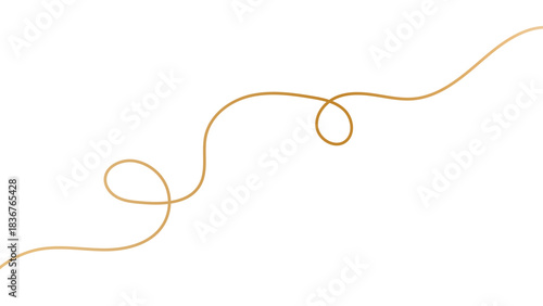 Sleek gold stroke, subtle golden ribbon isolated on white background. Minimalist luxurious design features smooth curves and gradient effects fine golden strokes. vector illustration